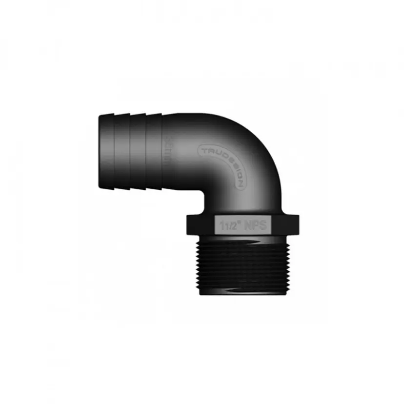 Slangkoppling Hane Vinklad 90° Komposit Svart bild