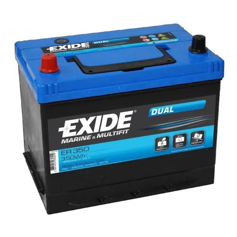 Exide Batteri Nautilus 80Ah dual bild