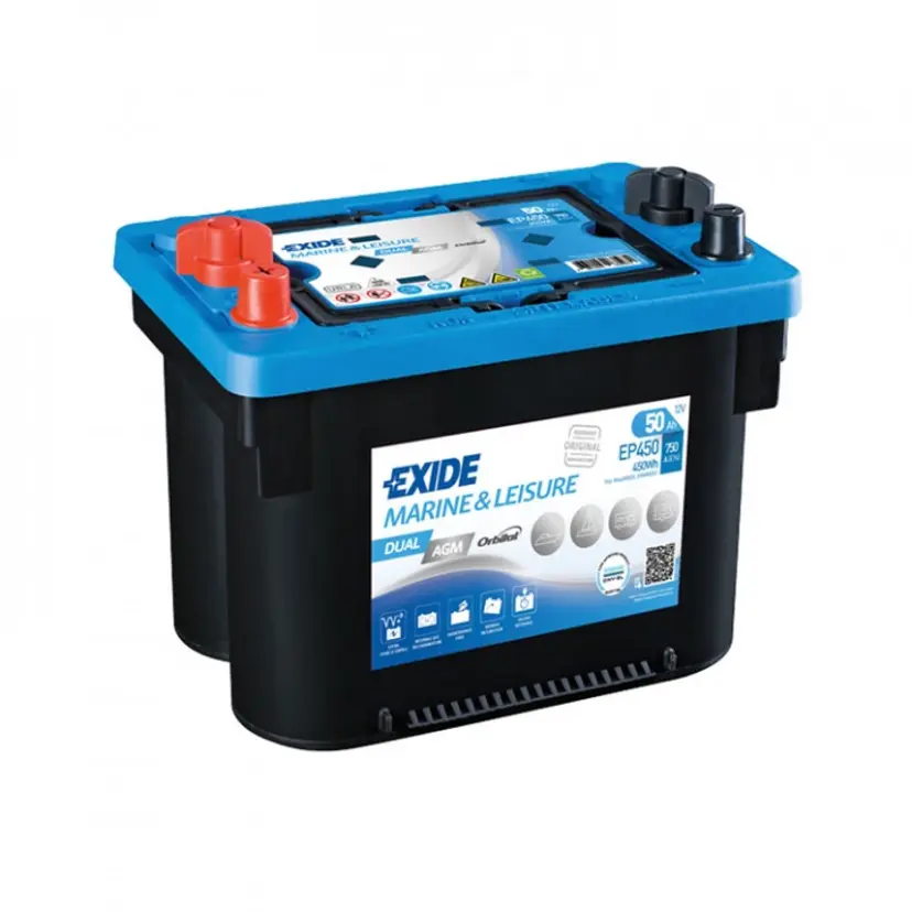 Batteri Dual AGM Spiral 750CCA 50Ah Gänga bild