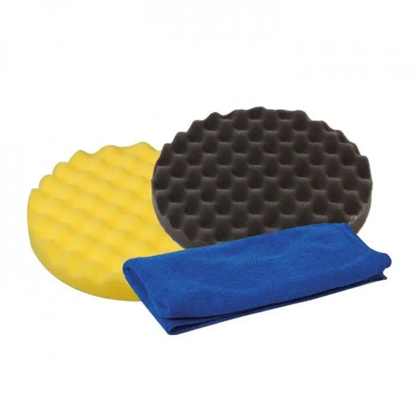 Poleringssats Rubbing Och Vaxrondell + Mikrofiberduk bild