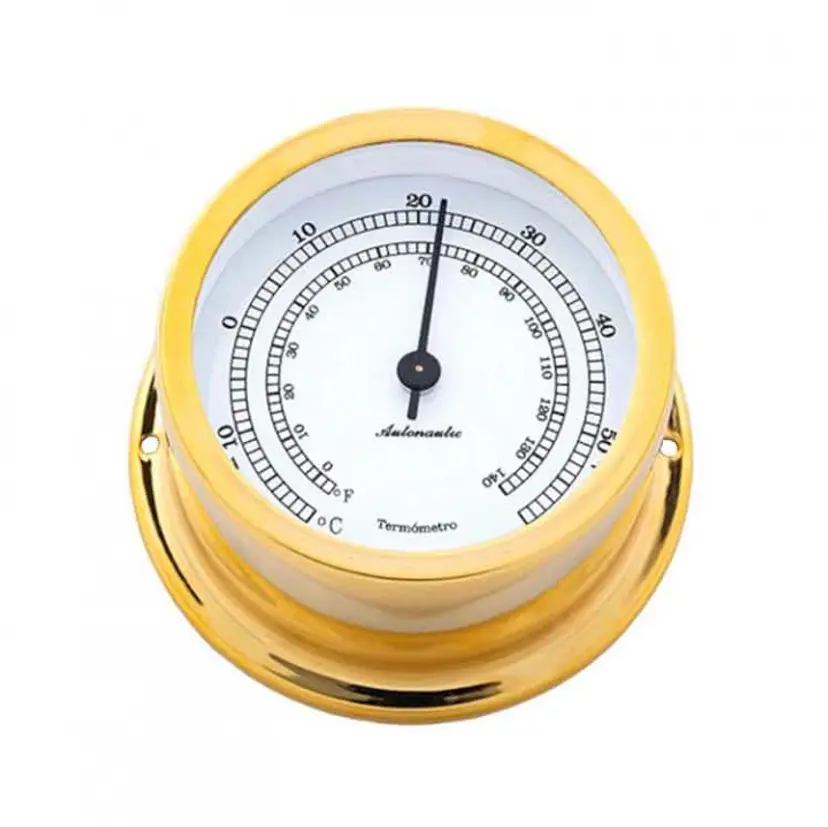 Minor 72 Termometer Ø72/50mm Förgylld Mässing bild