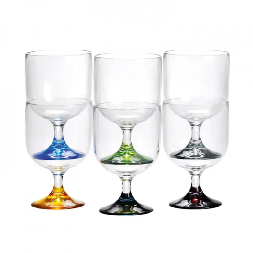 MB Vinglas Färgad Botten Stapelbara Ø7cm 200ml (6-pack) bild