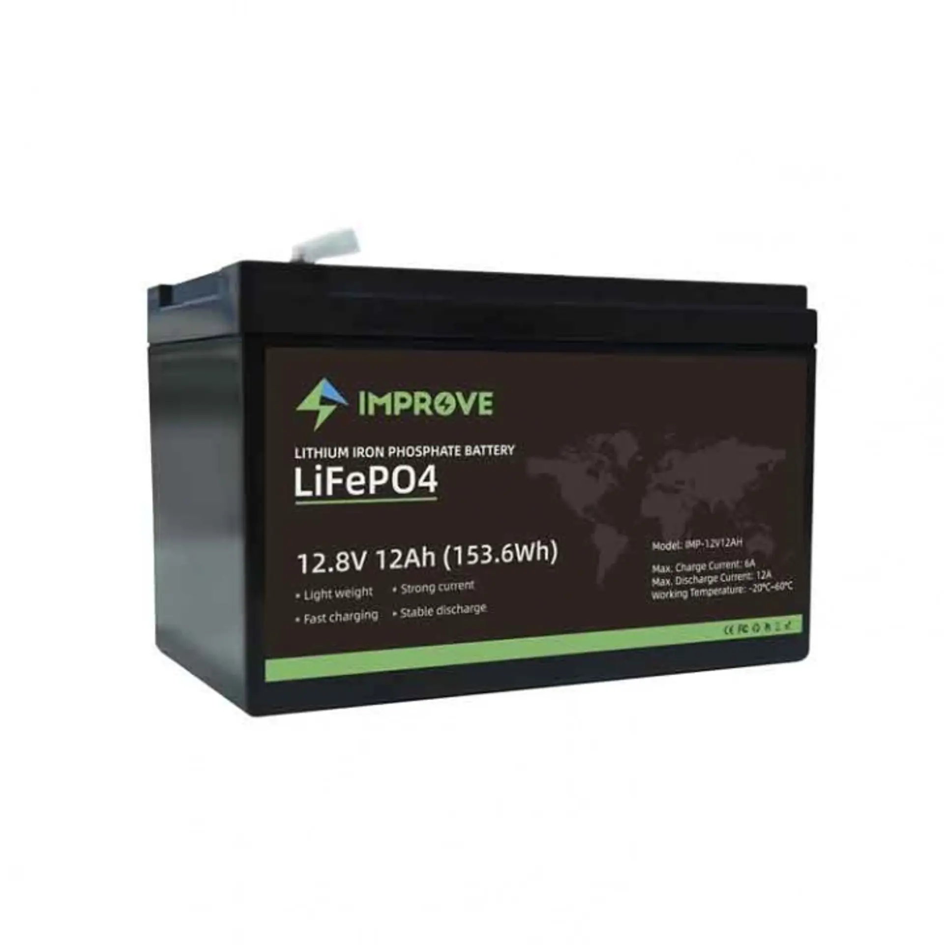 Lithiumbatteri 12V 12Ah (LiFePO4) BMSProduktbild