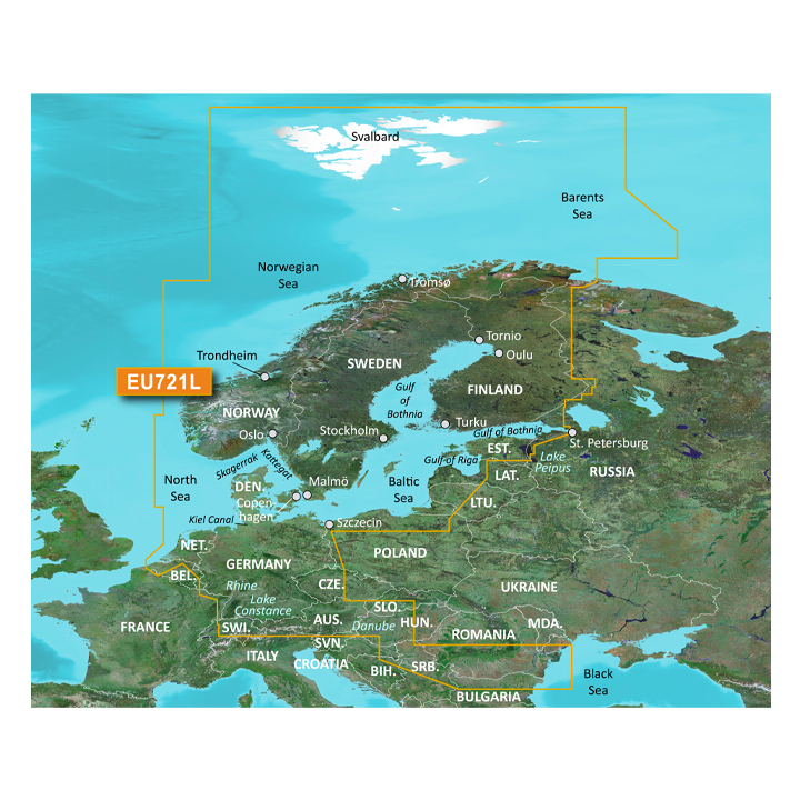 Bluechart G3 Vision Norra Europa VEU721L i gruppen Marinelektronik / Sjökort / Bluechart hos Marinsystem (010-C1155-00)