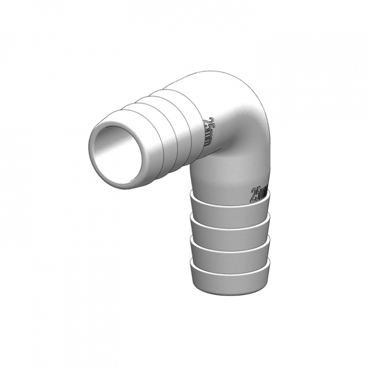 Vinkelstycke 90° Vit i gruppen Inredning / VVS / Rördelar Nylon/Plast hos Marinsystem (1070430r)