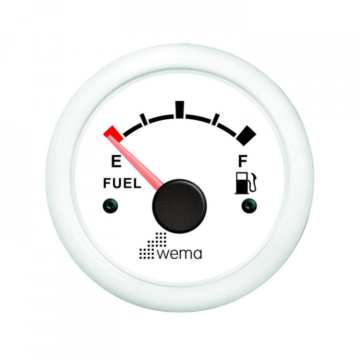 Bränsleinstrument 240-30 Ohm Vit i gruppen Marinelektronik / Instrument / Analoga Instrument hos Marinsystem (110326)