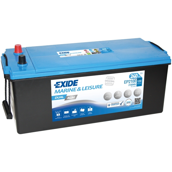Exide Batteri Dual AGM 1200cca - 240Ah i gruppen El & Installation / Strömförsörjning / Batterier hos Marinsystem (1170236)