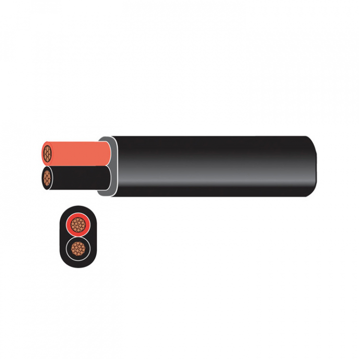 Förtennad 2-Ledad Platt Kopparkabel Röd/Svart i gruppen El & Installation / Installationsmaterial / Kablage & Kabelskor hos Marinsystem (1253270r)