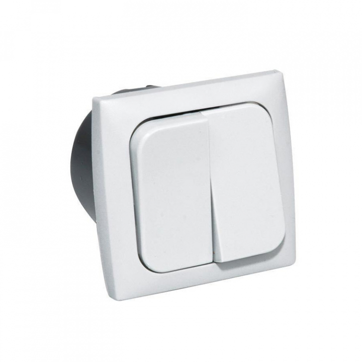 Dubbelbrytare För Inbyggnad Vit 220V i gruppen El & Installation / Installationsmaterial / Strömställare & Paneler hos Marinsystem (1272060)