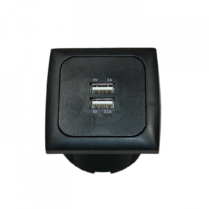 USB-A Uttag För Inbyggnad Svart 12/24V i gruppen El & Installation / Strömförsörjning / USB-Uttag, kontakter & Laddare hos Marinsystem (1272085)