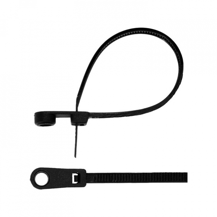 Buntband Med Hål Svart 20-pack i gruppen El & Installation / Installationsmaterial / Övrigt Installationsmaterial hos Marinsystem (1274504r)