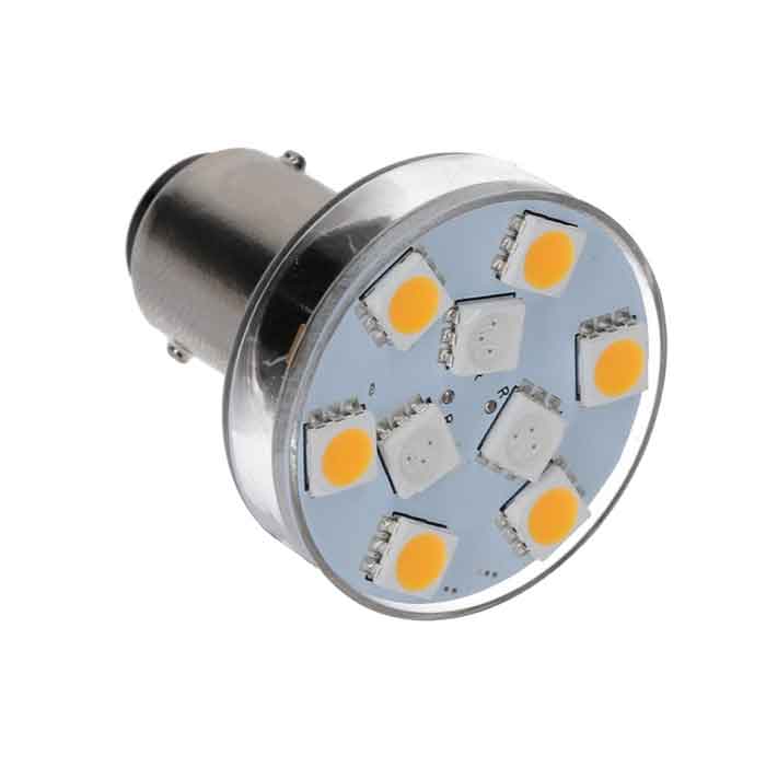 LED-lampa Vit/Röd BA15d Ø32x38mm 10-35V 0,6/1,6W 5/10 W i gruppen El & Installation / Belysning / LED-Lampor & Adapter hos Marinsystem (1275937)
