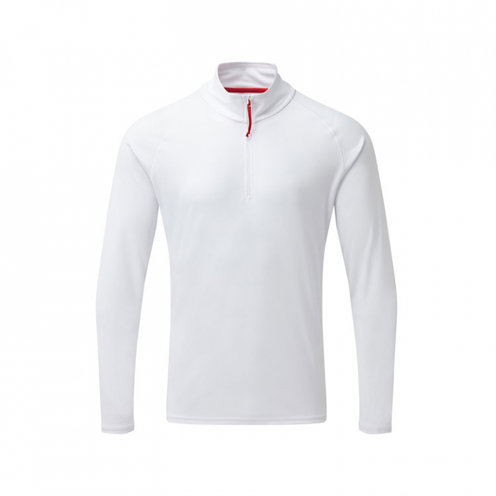 UV009 Men's UV Långärmad Zip T-shirt Vit i gruppen Fritid & Vattensport / Kläder hos Marinsystem (1353123-Sr)