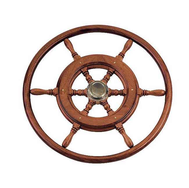 Mahognyratt Med Krans i gruppen Styrsystem & Manövrering / Rattar & Tillbehör hos Marinsystem (1420820r)