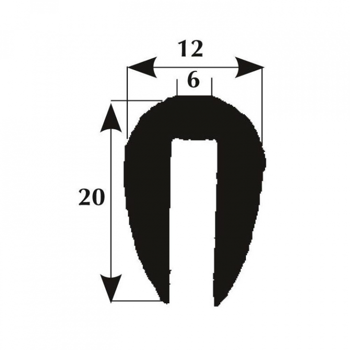 Fenderlist 20x6 mm Svart 50 m Rulle i gruppen Förtöjning / Fendrar & Tillbehör hos Marinsystem (1620041)