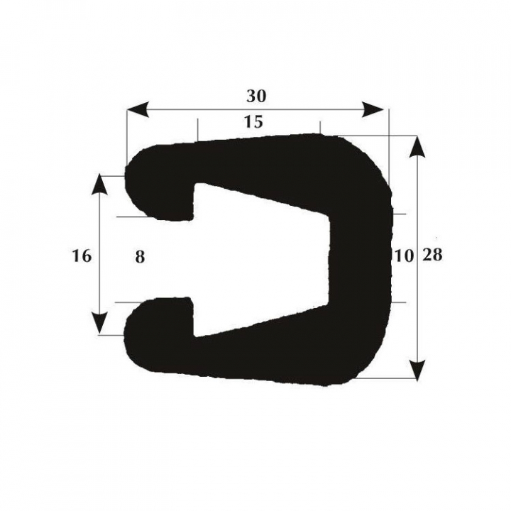 Fenderlist 30x8 mm Svart 50 m Rulle i gruppen Förtöjning / Fendrar & Tillbehör hos Marinsystem (1620141)