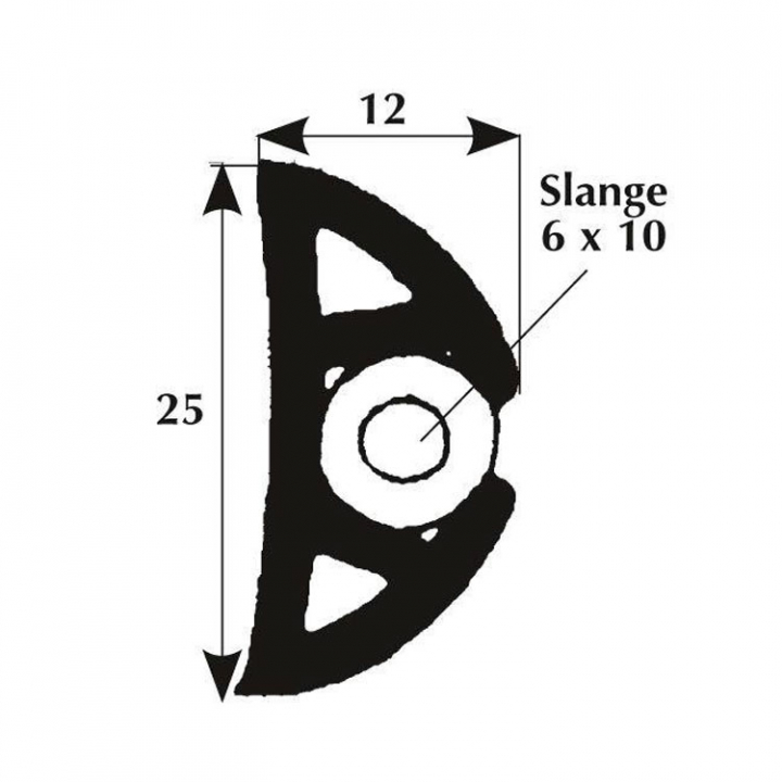 Fenderlist 25x12 mm Svart 50 m Rulle i gruppen Förtöjning / Fendrar & Tillbehör hos Marinsystem (1620391)