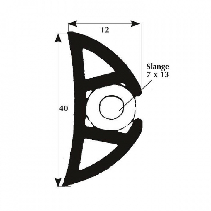 Fenderlist 40x12 mm Svart 50 m Rulle i gruppen Förtöjning / Fendrar & Tillbehör hos Marinsystem (1620401)