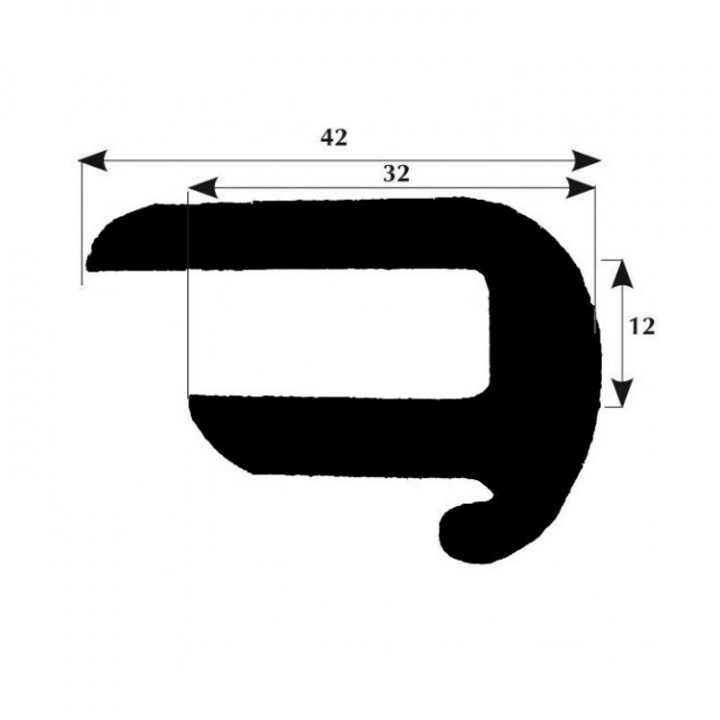 Fenderlist Med Droppkant Grå 12 mm 50 m Rulle i gruppen Förtöjning / Fendrar & Tillbehör hos Marinsystem (162076G-1)