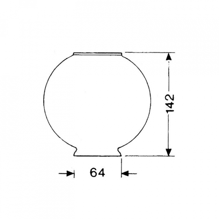 Lampglas 64x142 mm i gruppen El & Installation / Belysning / Reservdelar Belysning hos Marinsystem (1821350)