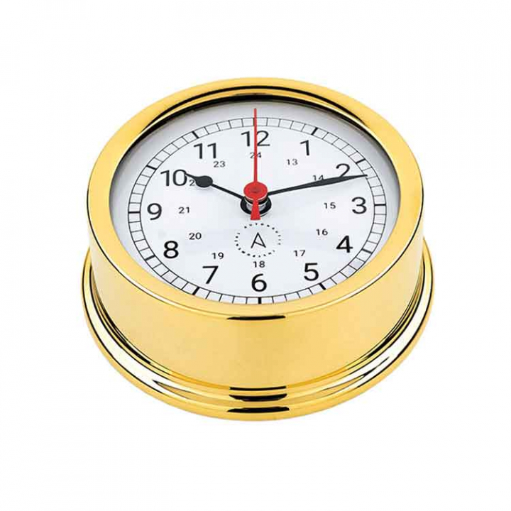 Atlantic 95 Skeppsur ø95/70mm Förgylld Mässing i gruppen Inredning / Komfort / Presentartiklar & Trivsel hos Marinsystem (1830011)