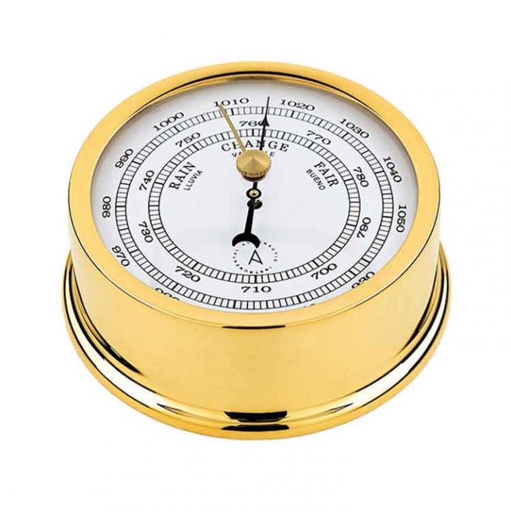 Atlantic 95 Barometer Ø95/70mm Förgylld Mässing i gruppen Inredning / Komfort / Presentartiklar & Trivsel hos Marinsystem (1830012)
