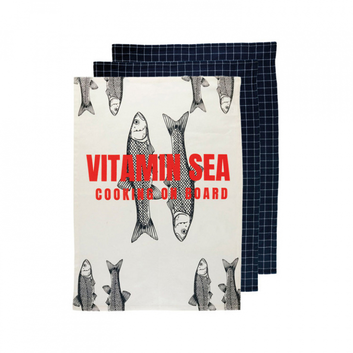 Vitamin Sea Kökshanddukar 70x50 cm 3-pack i gruppen Inredning / Komfort / Textilier hos Marinsystem (18546101)