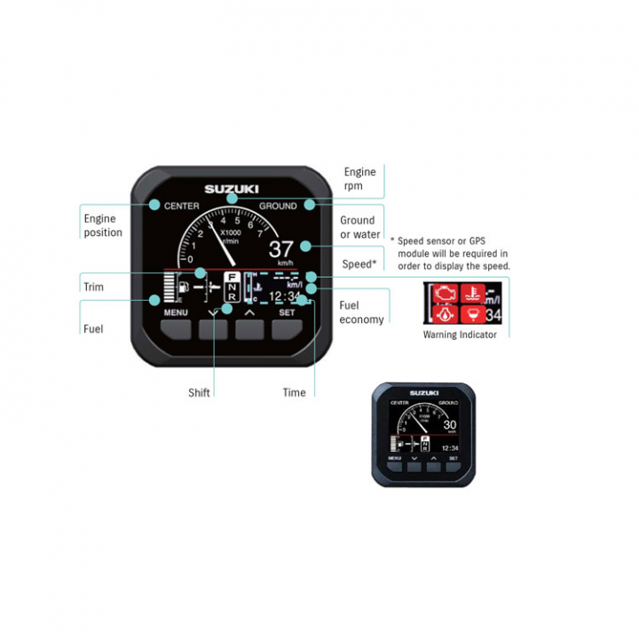 Multi-Function SMG4 Gauge (34011-96L44) i gruppen Marinelektronik / Instrument / Digitala Instrument hos Marinsystem (34200-96L20)