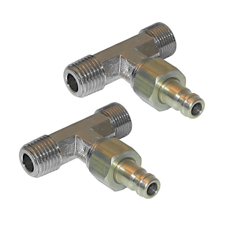 HF5521 Vertikal T-Rör Med Luftnippel 3/8'' Tube 1/4'' NPT (2-pack) i gruppen Styrsystem & Manövrering / Hydrauliska Styrsystem / Hydraulkopplingar hos Marinsystem (409827)