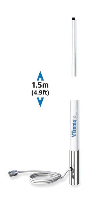 VHF Antenn 150cm Rostfri Bas i gruppen Marinelektronik / Antenner & Tillbehör / VHF-antenner hos Marinsystem (427-S)