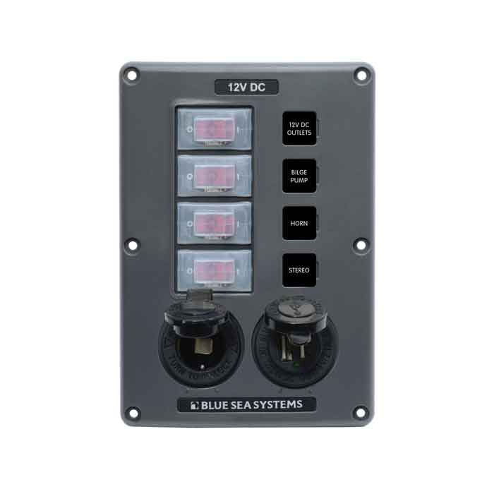 Strömbrytarpanel (4)/USB/12V i gruppen El & Installation / Installationsmaterial / Strömställare & Paneler hos Marinsystem (4321-BSS)