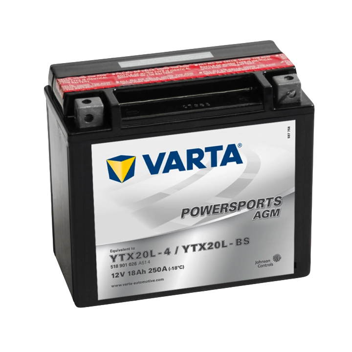 Batteri ATV 18Ah MC YTX AGM i gruppen El & Installation / Strömförsörjning / Batterier hos Marinsystem (518901026A514)