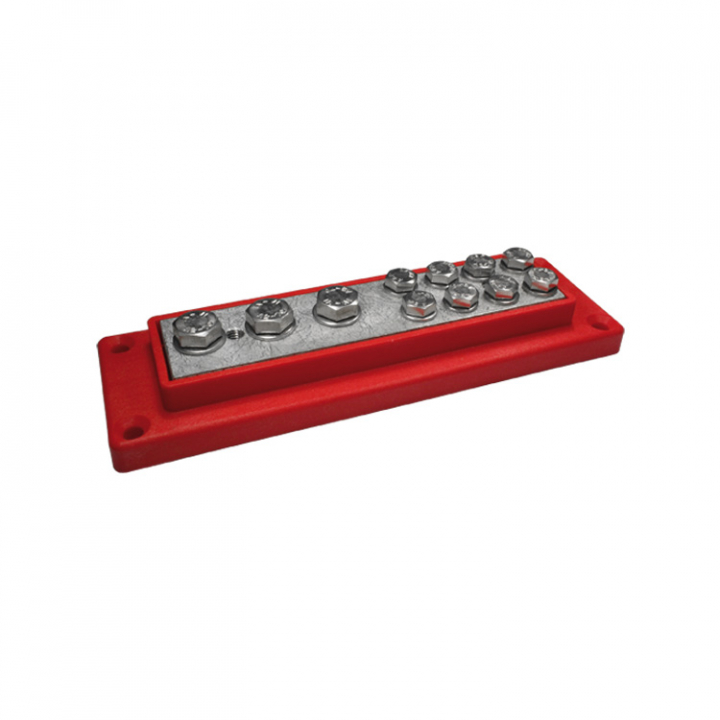 Kopplingsplint 12V 1000A M Röd 170x55x20 mm i gruppen El & Installation / Installationsmaterial / Kopplingsplintar & Elcentraler hos Marinsystem (E0306)