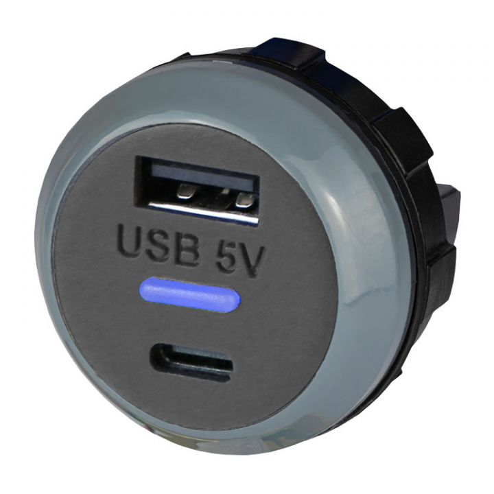 USB-A+C Laddare 12/24V 3,0A i gruppen El & Installation / Strömförsörjning / USB-Uttag & Laddare hos Marinsystem (PVPRO-AC)