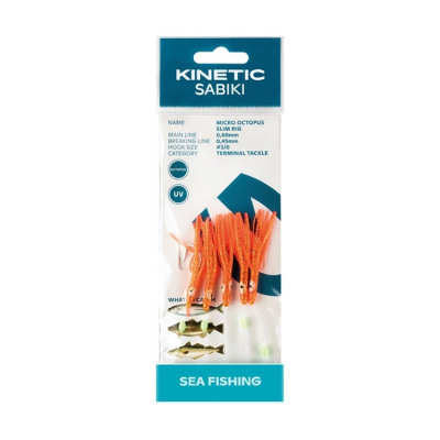 Sabiki Liten Bläckfisk Makrill/Torsk Orange/Glitter