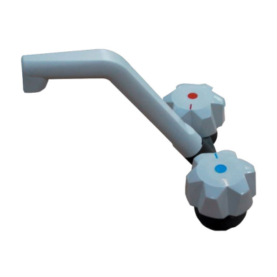 Dubbel Elektrisk Vattenkran Med Kontakt Grå