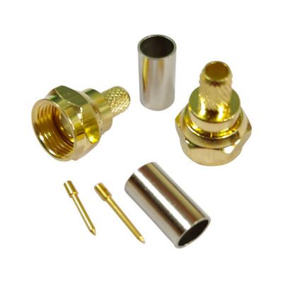 F-Hankontakt Guldpläterad För 6 mm Kabel (RG58) 2-pack