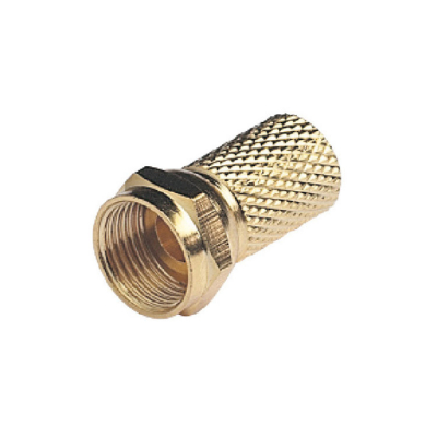 F-Kontakt Guldpläterad Till 6 mm Kabel (Koaxial)
