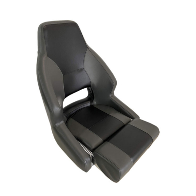 RM52 Flip Up-Båtstol Med Mörkgrå/Svart Marinvinyl