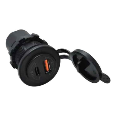 USB-uttag A & C Infällt 12/24V