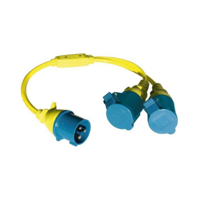 Adapterkontakt CEE Hane/2x Hona