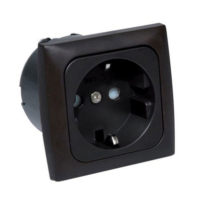 Strömuttag För Inbyggnad 220V Brun