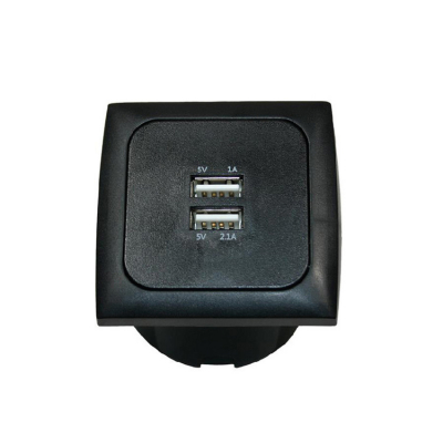 USB-A Uttag För Inbyggnad Svart 12/24V