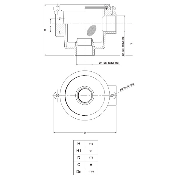 Sjövattenfilter Rostfritt 1 1/4