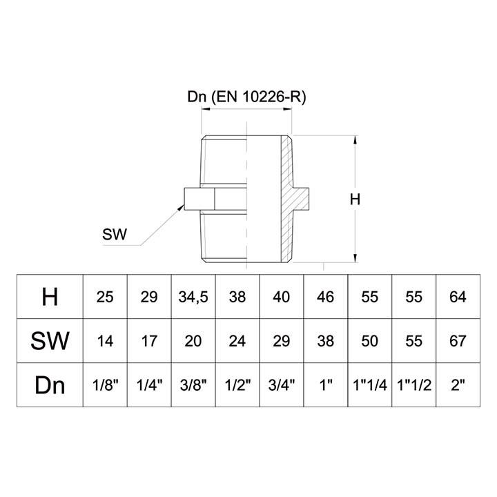 Rörkoppling I Mässing Utvändig Gänga