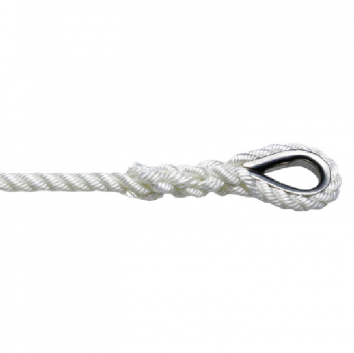 Ankarlina 3-slagen Med Kaus Vit 40m