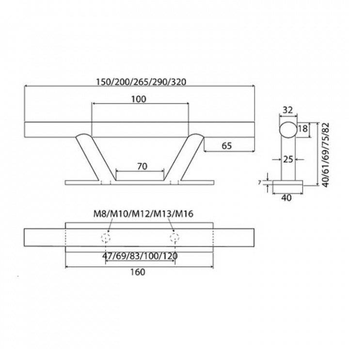 Pollare Rostfri Svart