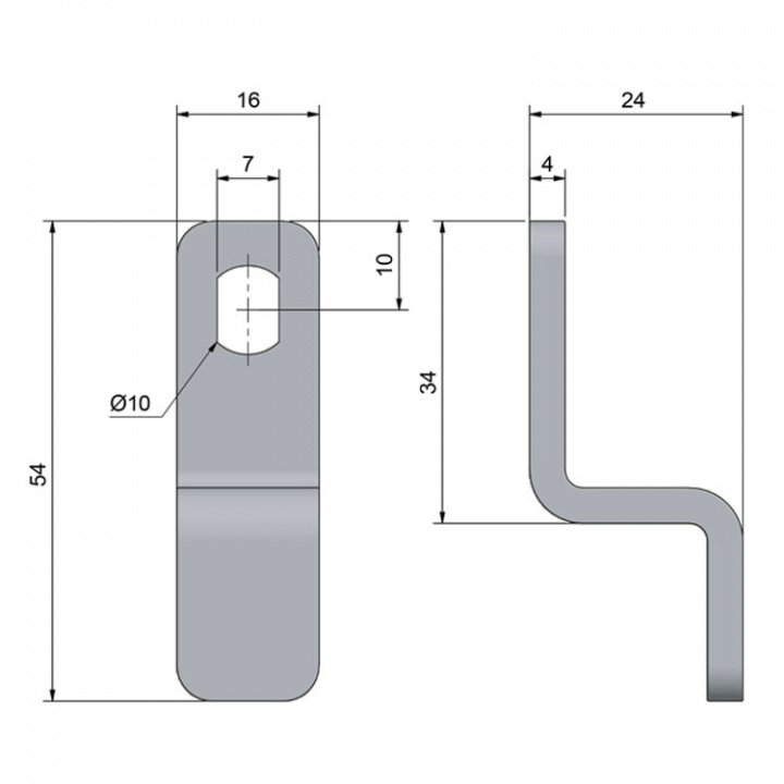 Regel Vinklad Till Durkbeslag Rostfri