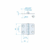 Gångjärn 48x40 mm Gångjärn 48x40 mm