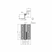 Dörrgångjärn Vänsterhängd 35x55 mm Dörrgångjärn Vänsterhängd 35x55 mm